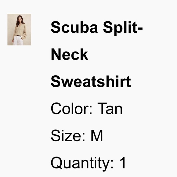 NWT Banana Republic Scuba Split Neck Sweatshirt in Tan SZ M - Picture 12 of 14